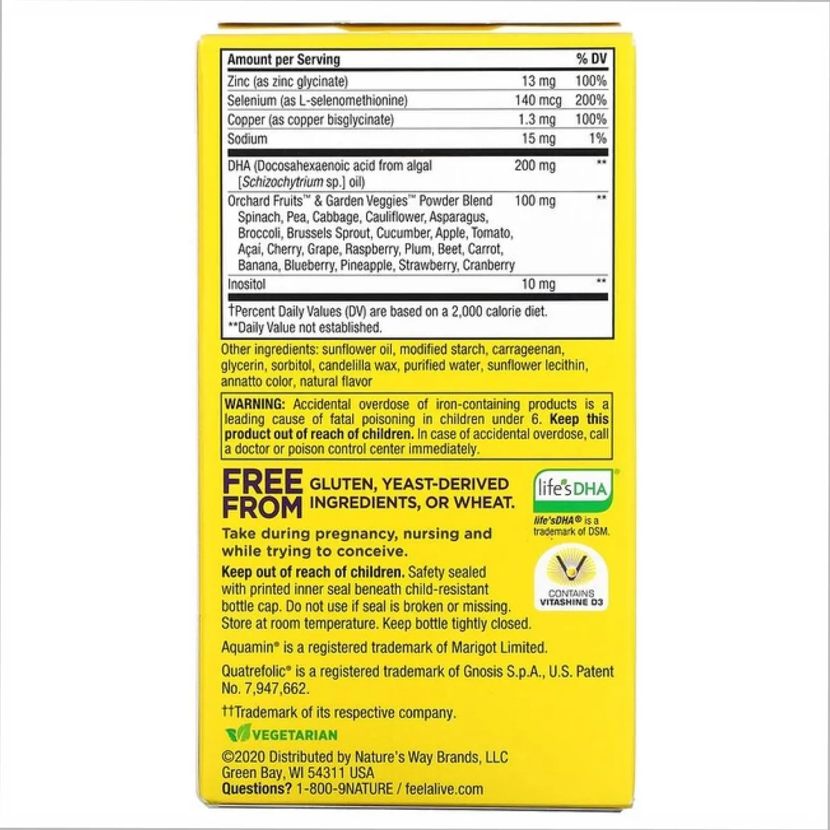 Prenatal Multi Nature's Way Вегетарианские мягкие таблетки 60 шт Ягодные вкусы