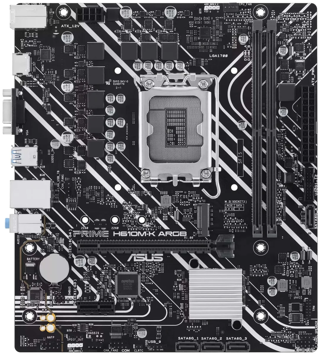 Материнcька плата ASUS PRIME H610M-K ARGB s1700 H610 2xDDR5 M.2 HDMI D-Sub mATX ARGB