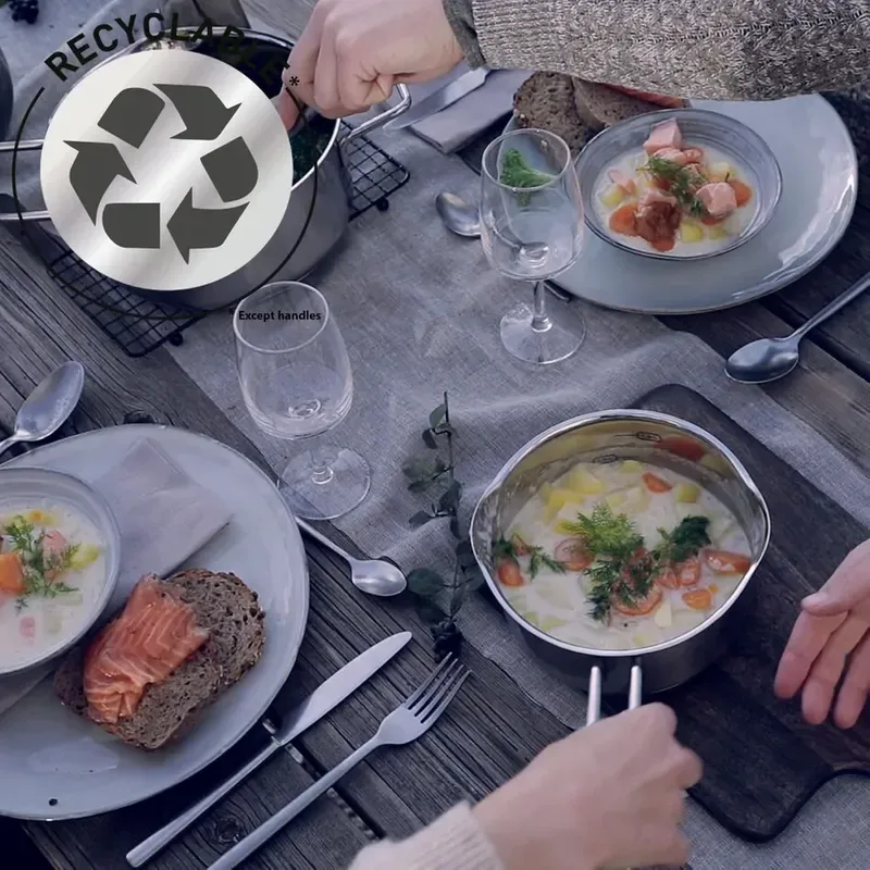 Набір кухонного посуду Tefal Nordica, 10 предметів, з нержавіючої сталі та скла.