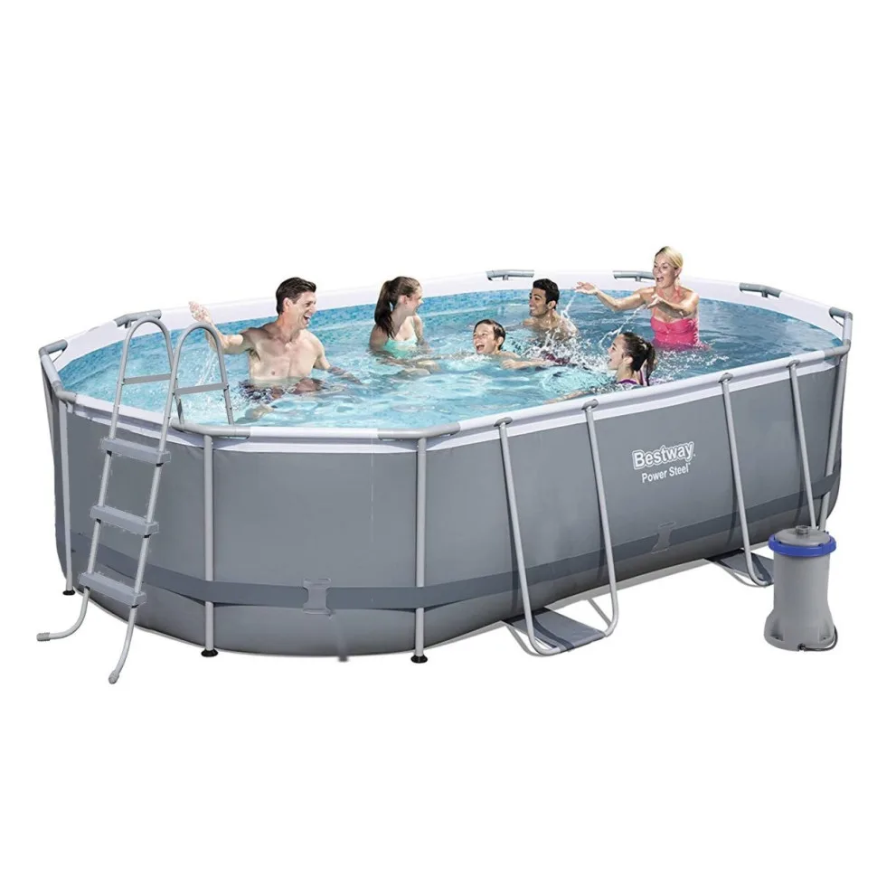 Каркасний басейн Bestway ПВХ 424х250х100 см овальний 7250 л