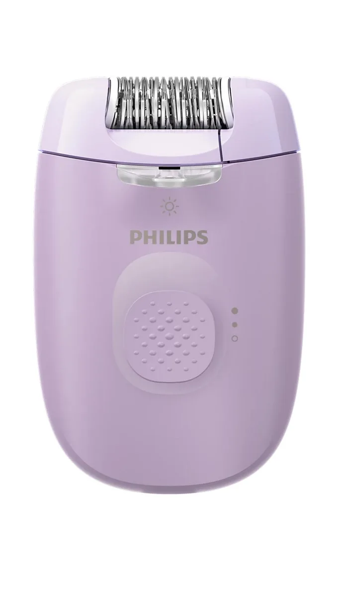 Эпилятор Philips Series 2000 дисковый, электрический, с тремя насадками и подсветкой, фиолетового цвета