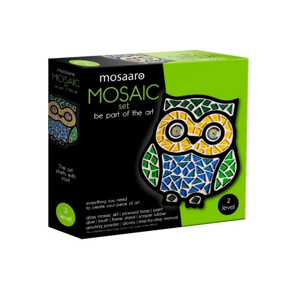 Дитячий набір для творчості Mosaaro МДФ 18х19 см Хрустальна мозаїка Сова