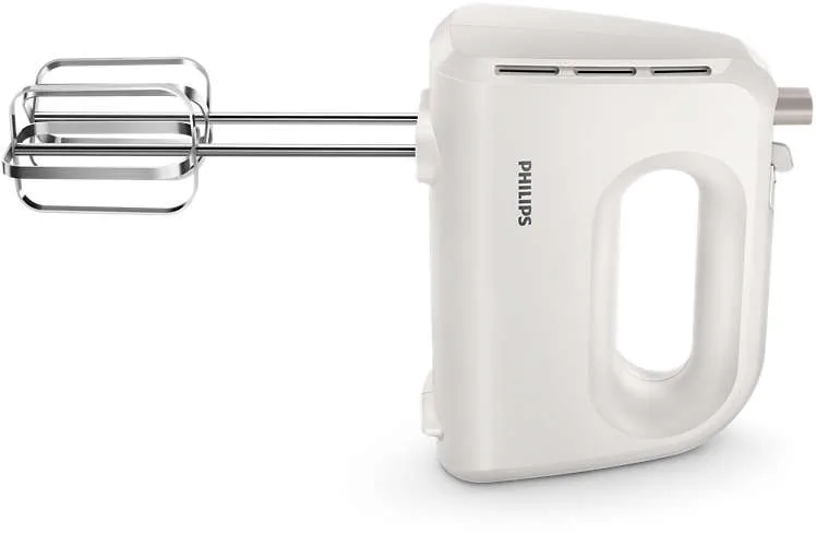 Ручний міксер Philips Daily Collection 300Вт з двома насадками та турборежимом, білий.
