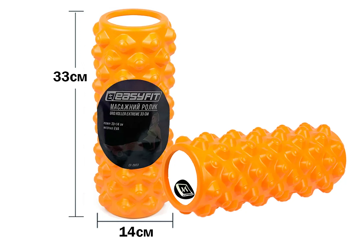 Масажний ролик EasyFit EVA 33х14 см Оранжевий