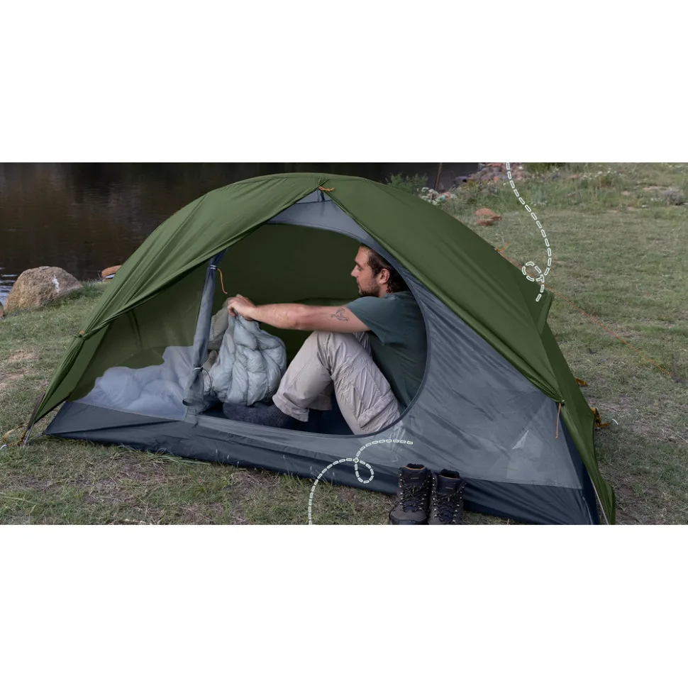Намет сверхлегкий одноместный Naturehike 210T 205х(95+60)х110 см темно-зеленый.