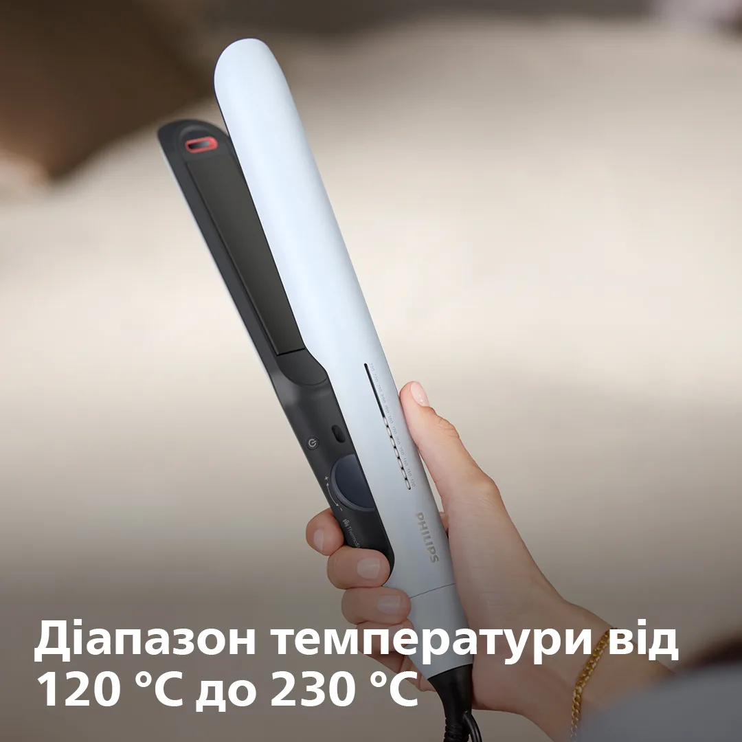 Випрямляч волосся Philips керамічний 25х105 мм блакитний 12 температурних режимів