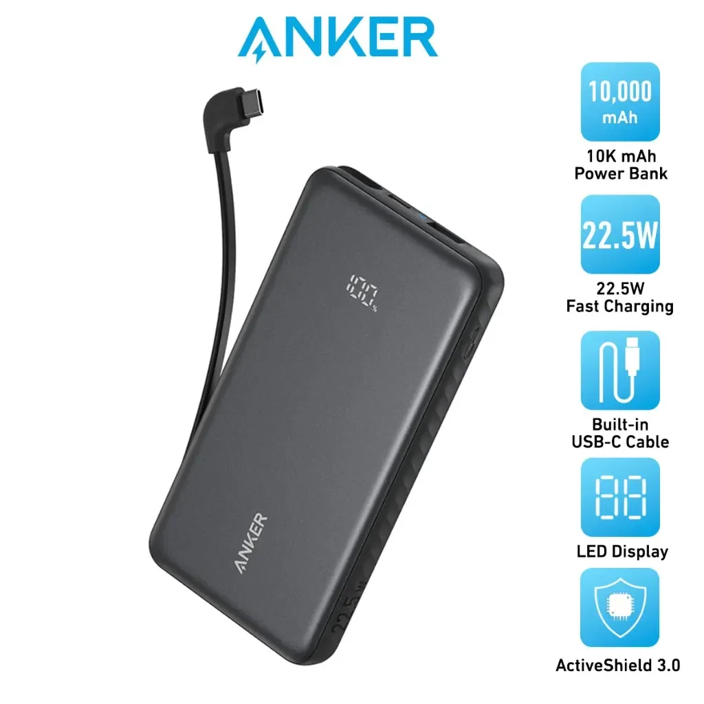 Портативний зарядний пристрій Anker 10000 мАг 22.5W USB-C Чорний