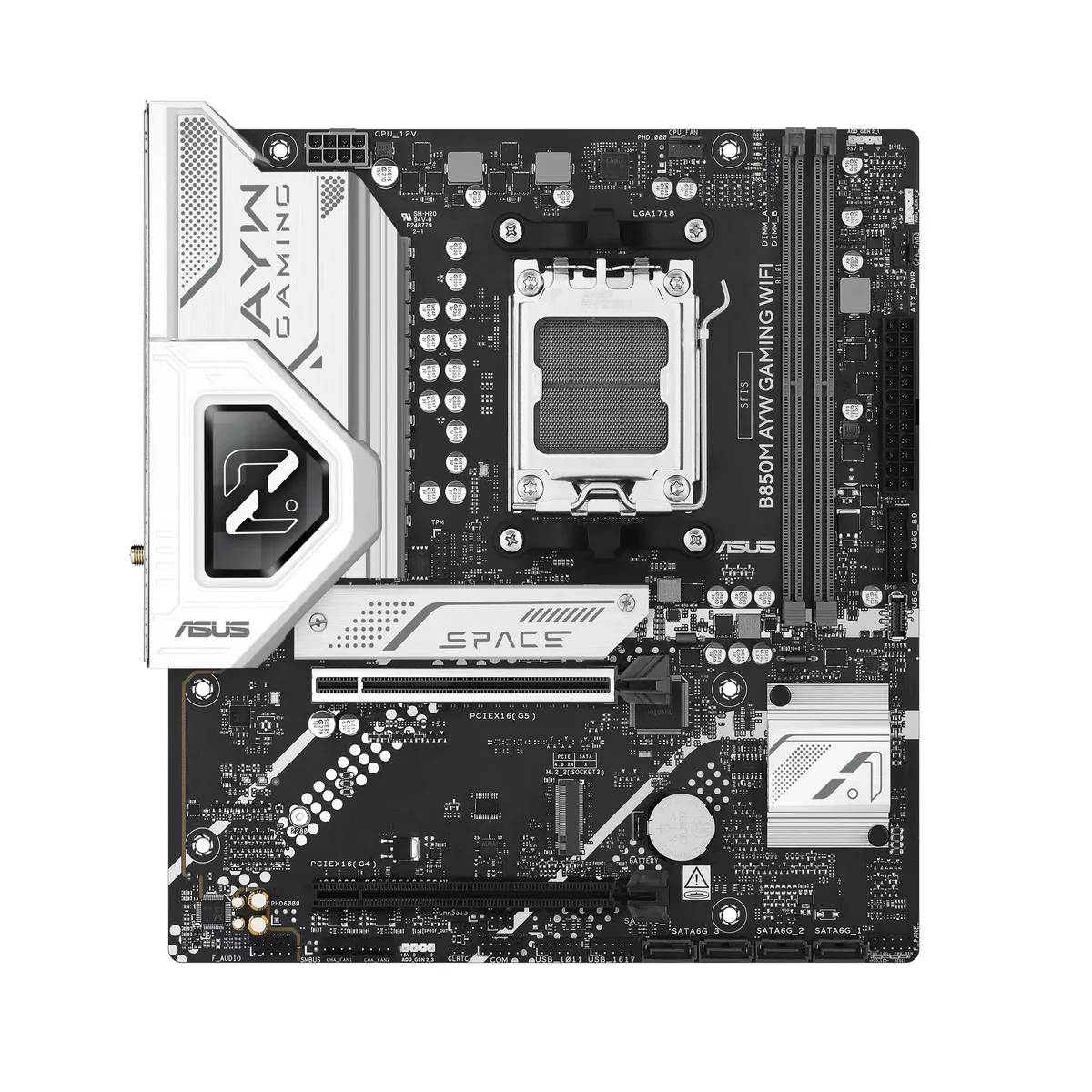 Материнcька плата ASUS B850M AYW GAMING WIFI sAM5 B850 2xDDR5 M.2 HDMI Wi-Fi BT mATX
