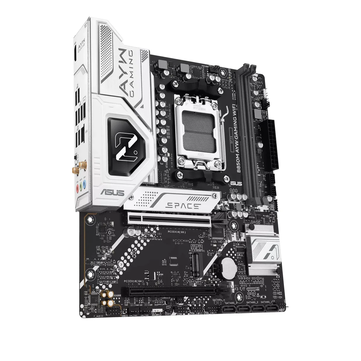 Материнcька плата ASUS B850M AYW GAMING WIFI sAM5 B850 2xDDR5 M.2 HDMI Wi-Fi BT mATX