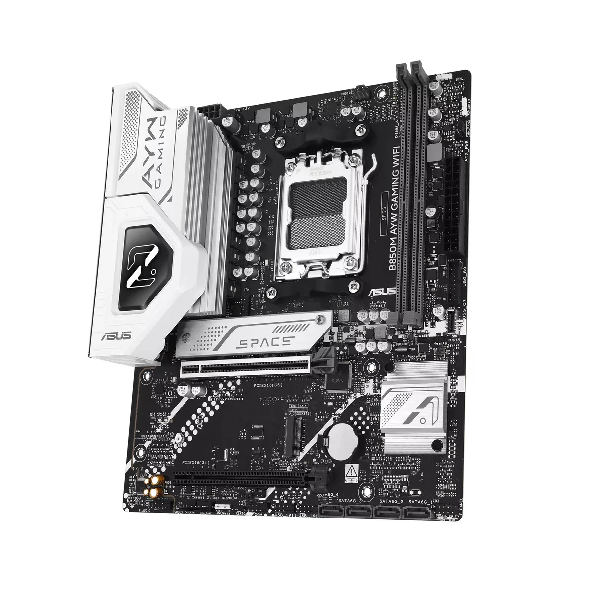 Материнcька плата ASUS B850M AYW GAMING WIFI sAM5 B850 2xDDR5 M.2 HDMI Wi-Fi BT mATX