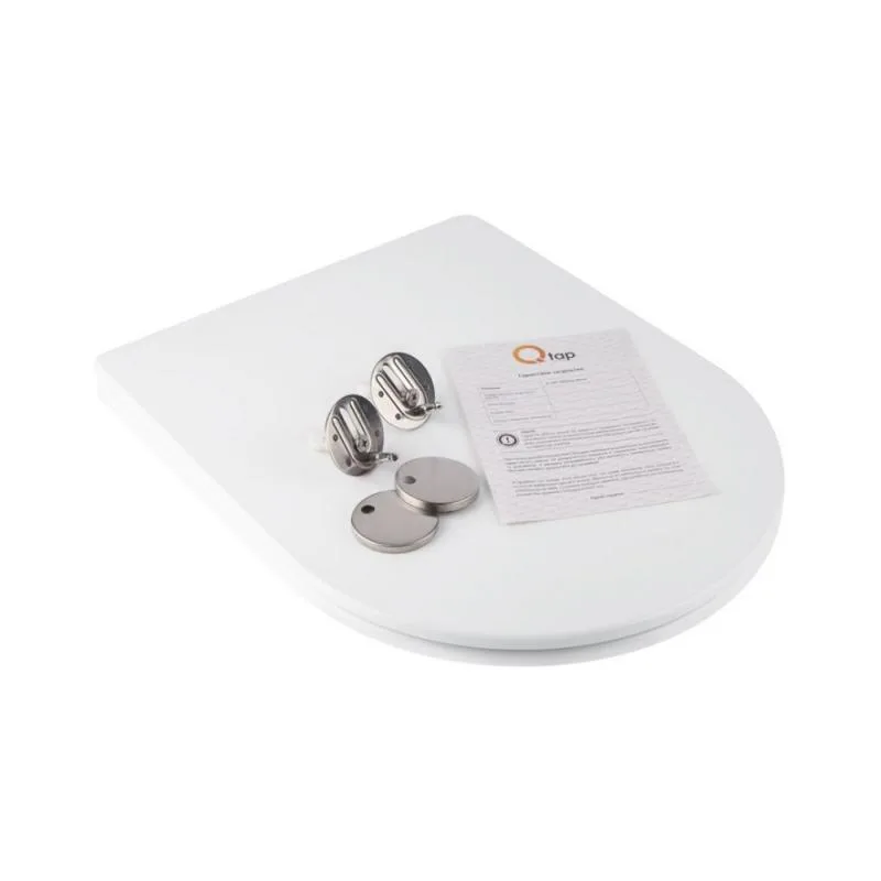 Сидіння для унітаза з мікроліфтом Qtap Slim 365х460х35 мм дюропласт біле