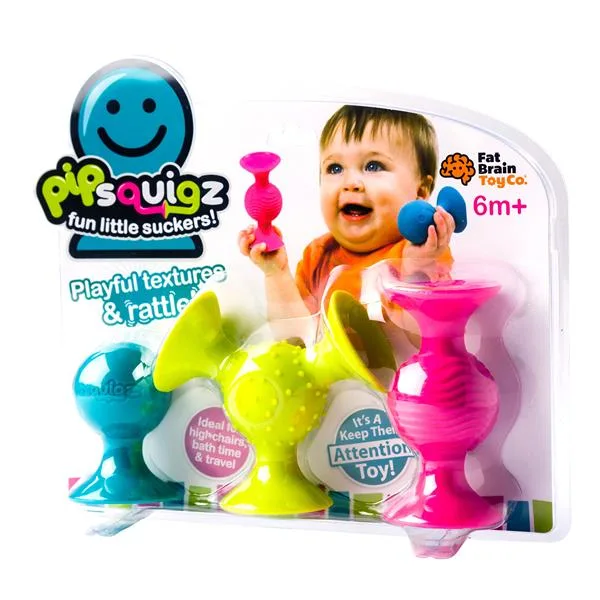 Набір сенсорних брязкалець Fat Brain Toys силіконові 23х6х25 см різнокольорові 3 шт