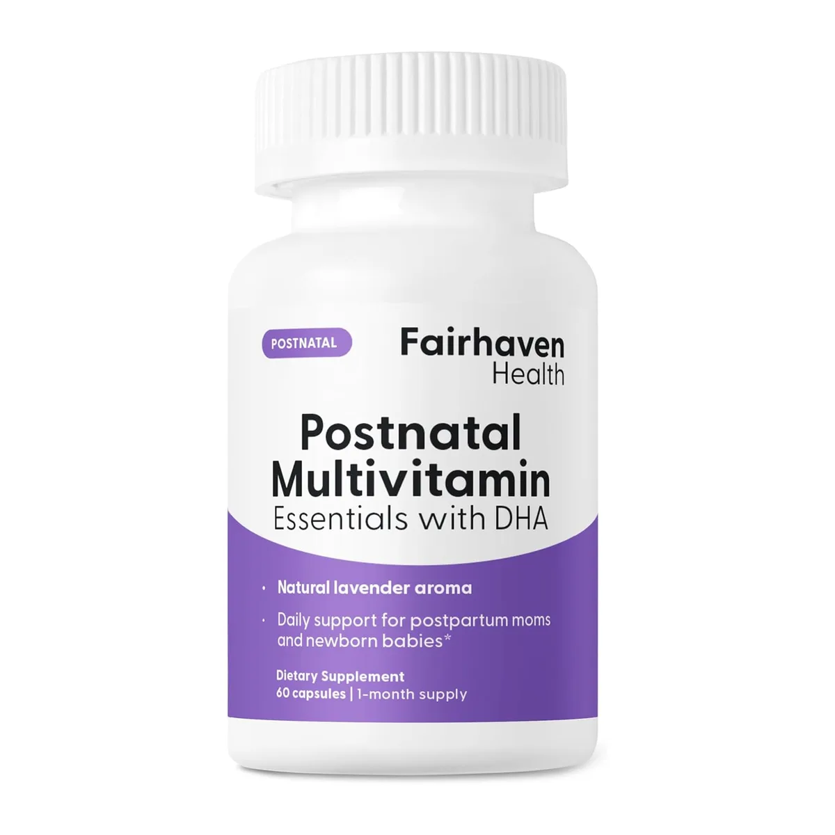 Мультивітаміни Fairhaven Health для мам після пологів з DHA, 60 капсул, веганські.