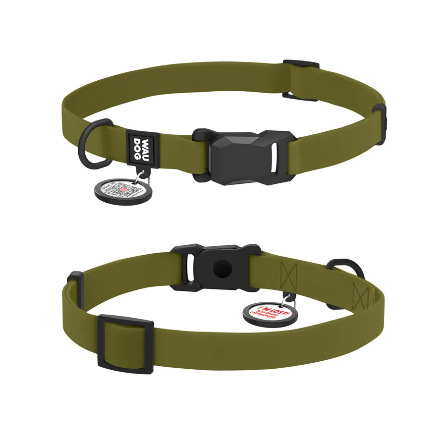 Нашийник WAUDOG Magnet 15 мм Collartex водостійкий S хакі 26-35 см