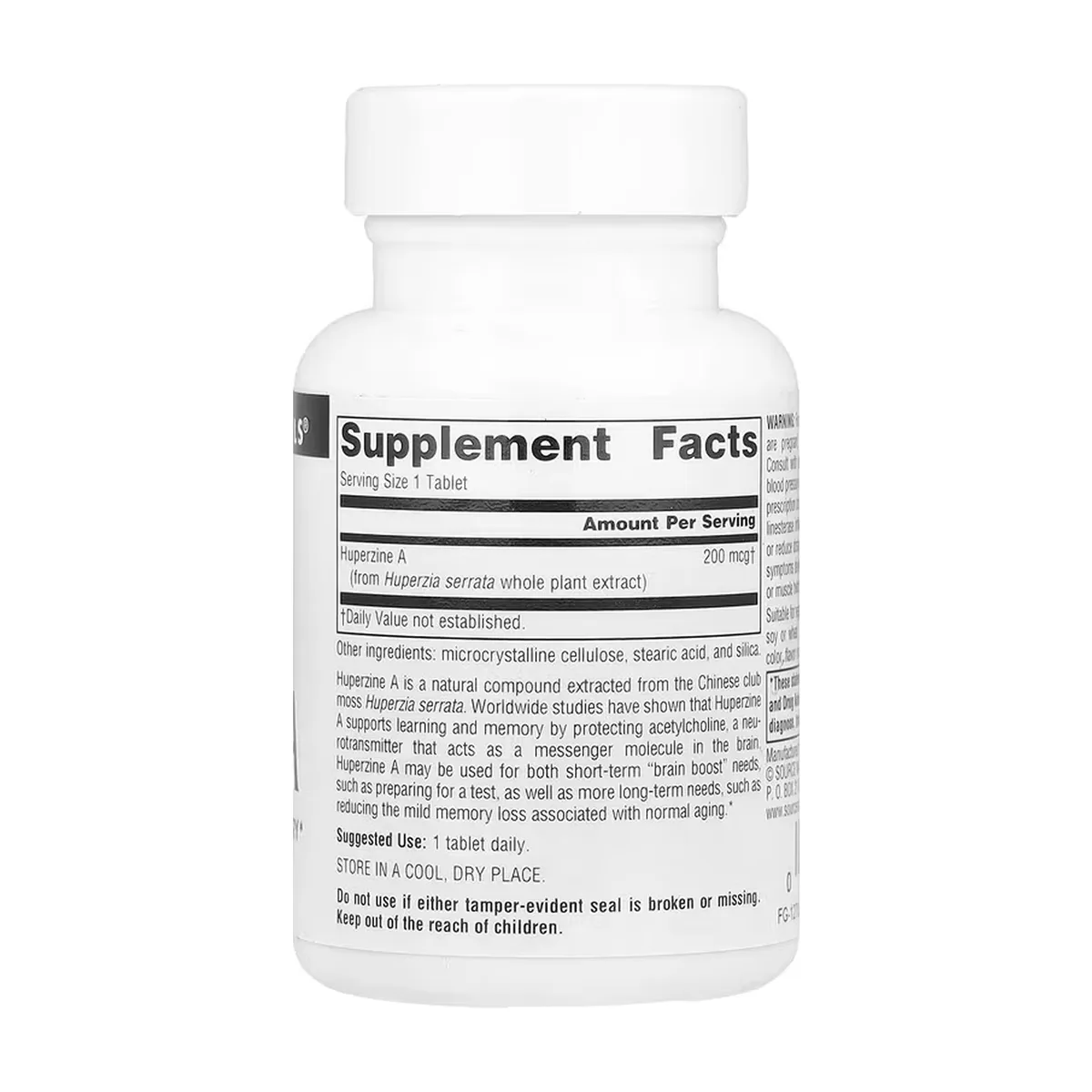 Huperzine A Source Naturals 200 мкг 60 табл Вегетаріанська добавка для пам'яті