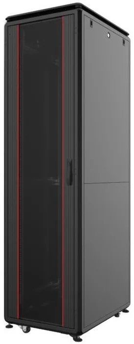 Шкаф MIRSAN 19", 32U, GTV, стеклянные двери, 600x600 мм, максимальная нагрузка 2000 кг, черный.