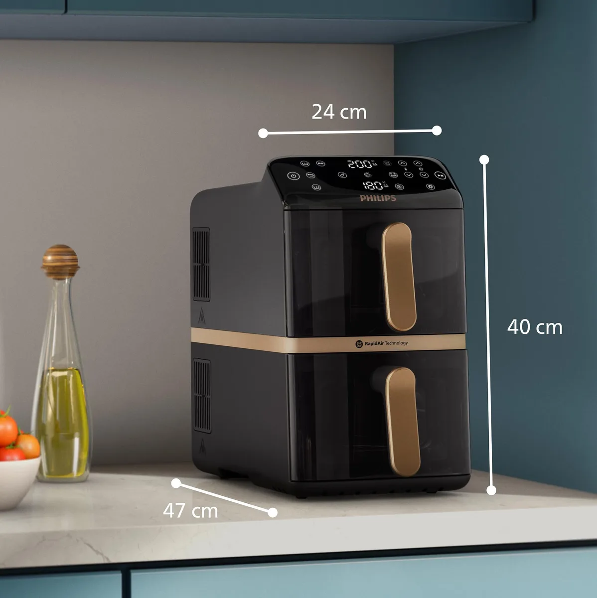 Мультипіч Philips пластик 10л чорна 2300Вт сенсорне управління 6 програм