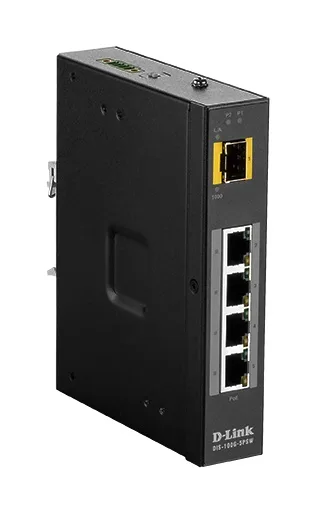 Промисловий комутатор D-Link DIS-100G-5PSW 4x1GE PoE, 1xSFP, PoE-бюджет 120 Вт, Некерований