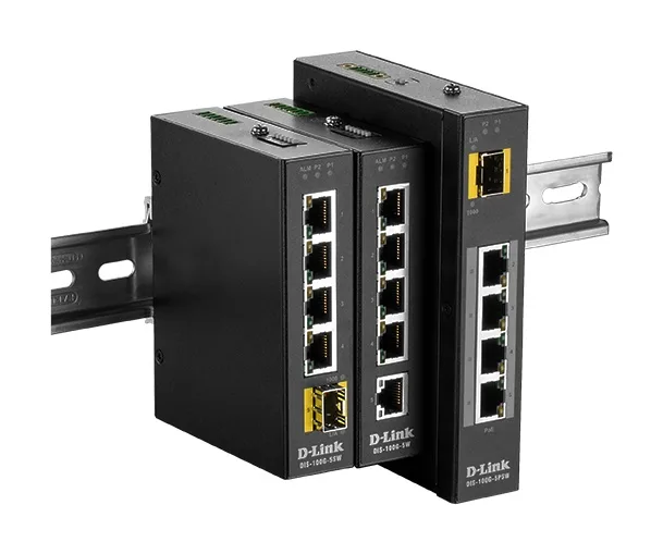 Промисловий комутатор D-Link DIS-100G-5PSW 4x1GE PoE, 1xSFP, PoE-бюджет 120 Вт, Некерований