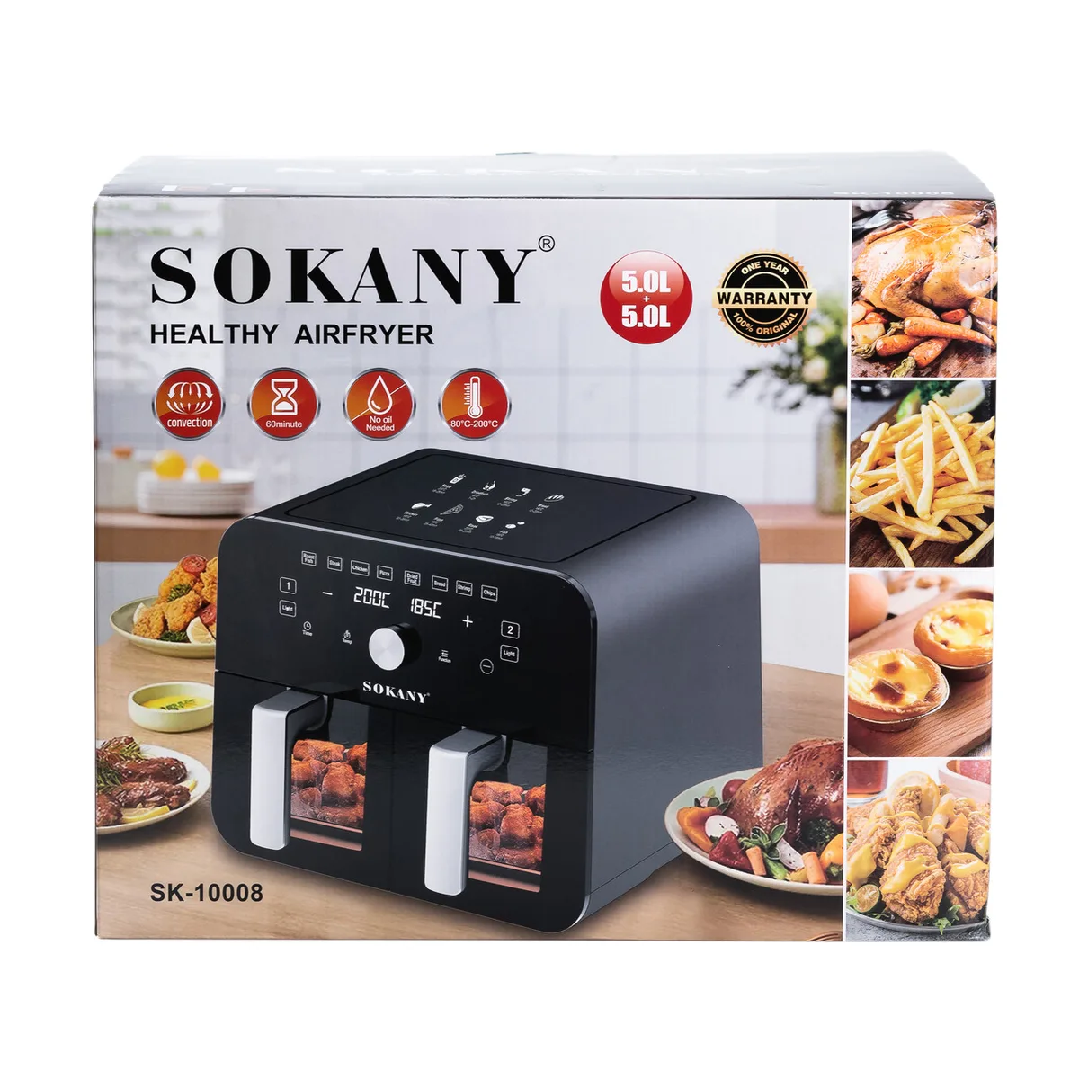 Аэрогриль SOKANY пластик 10 л черный 2400 Вт