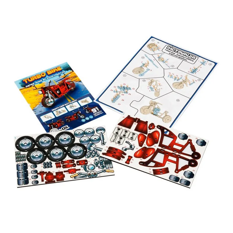 Дитячий дерев'яний 3D конструктор PuzzleOK 91 деталь кольоровий 17х11,5х10 см