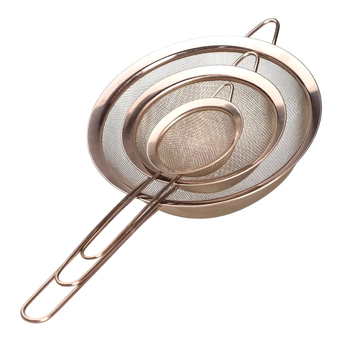 Набір ситечок з нержавіючої сталі 39 30 22 см Мідний