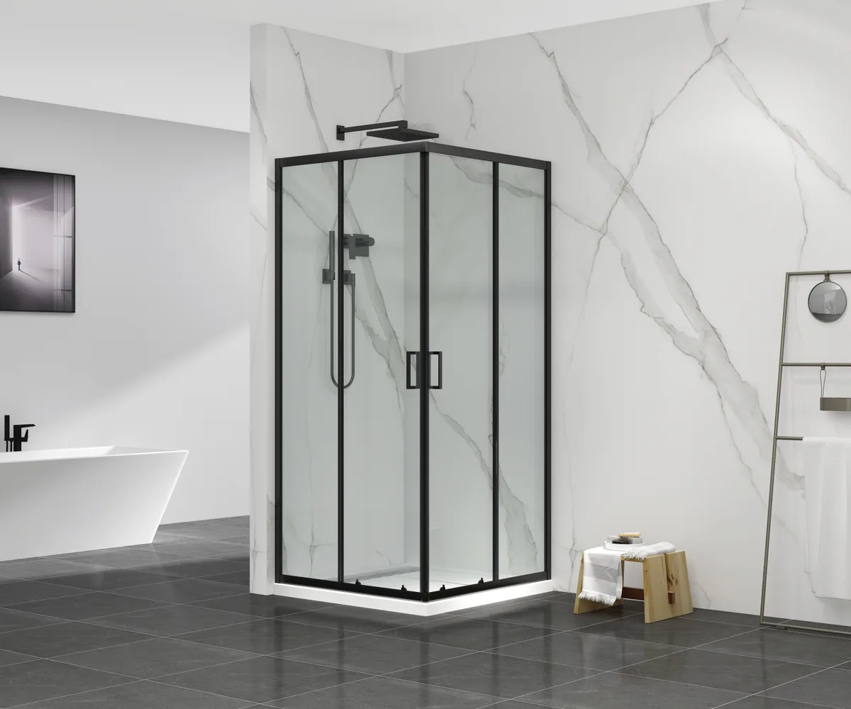 Душевая кабина без поддона Mixxus Premium 90x90 см черный матовый прозрачное стекло 5 мм