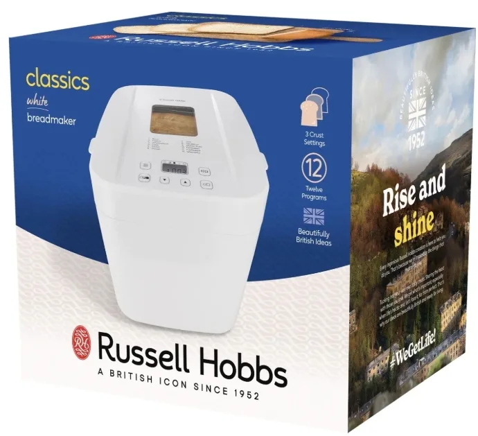 Хлібопічка Russell Hobbs 600 Вт 1 кг Білий Пластик 12 програм