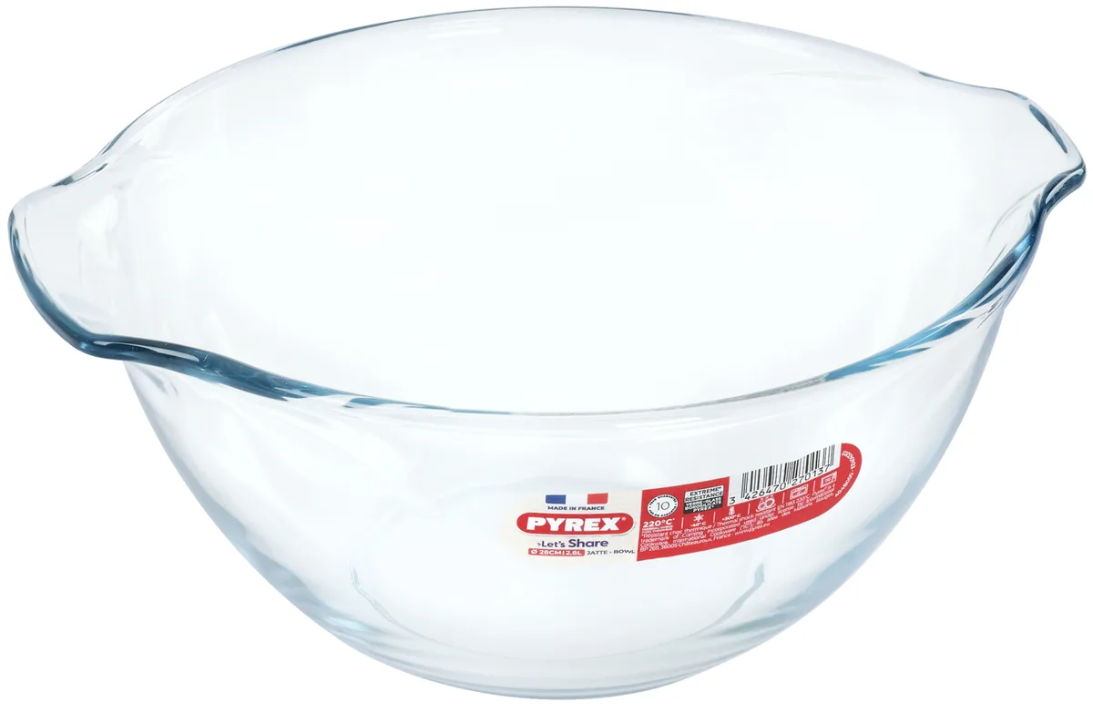 Миска Pyrex боросиликатное стекло 2,8 л 28 см прозрачная