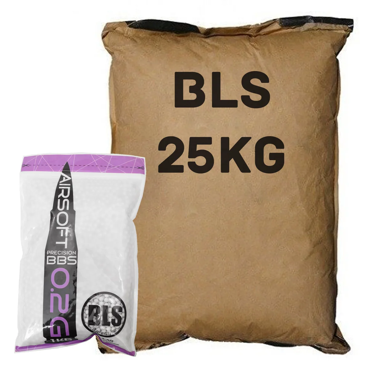 Кульки BLS 0,20 г 25000 шт Білі для страйкболу