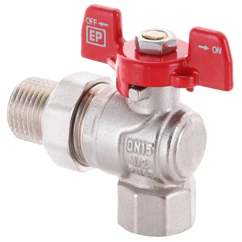Кран угловой Американка Europroduct латунь 1/2" стальной