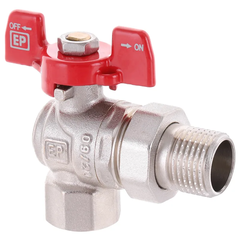 Кран угловой Американка Europroduct латунь 1/2" стальной