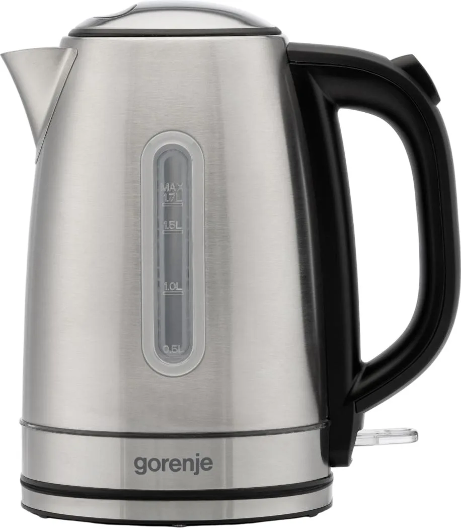 Електрочайник Gorenje 1.7л з контролем Strix, металевий корпус, нержавіюча сталь.