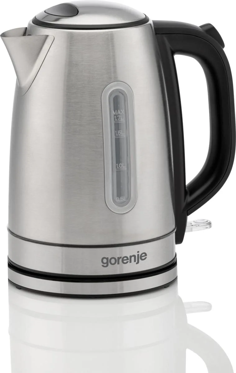 Електрочайник Gorenje 1.7л з контролем Strix, металевий корпус, нержавіюча сталь.