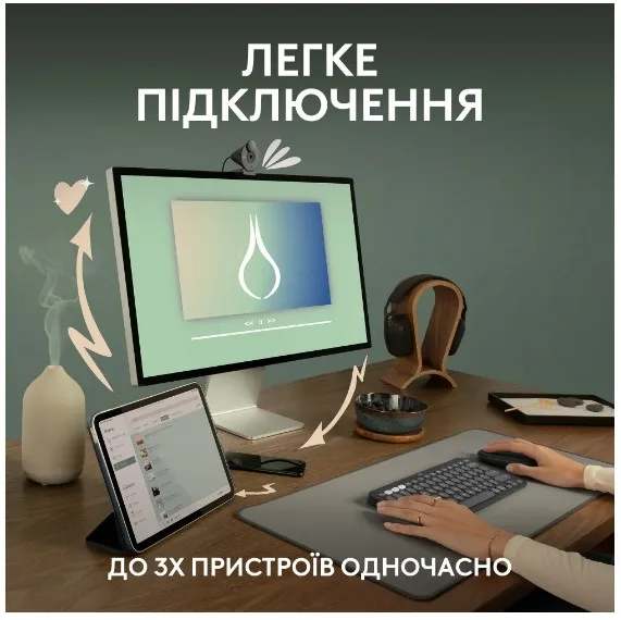 Миша Logitech Bluetooth оптична маленька темно-сіра