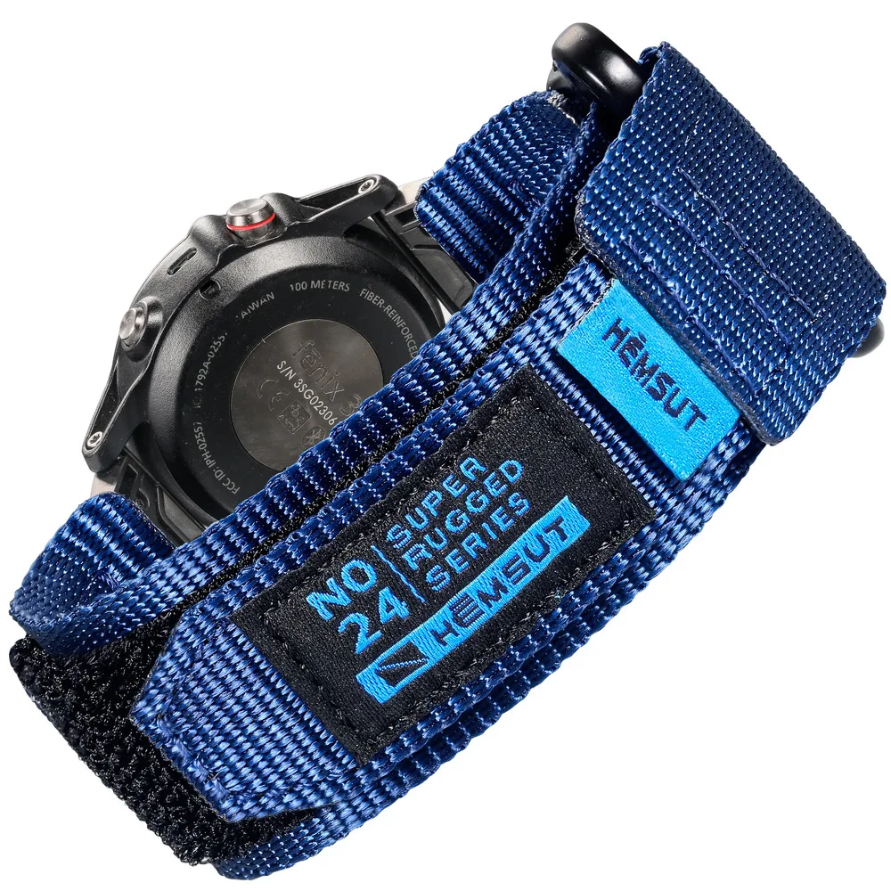 Ремінець Hemsut нейлоновий 20 мм синій для годинників Garmin
