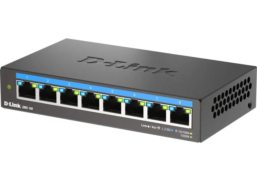 Коммутатор D-Link DMS-108 8x2.5GE, Некерованный