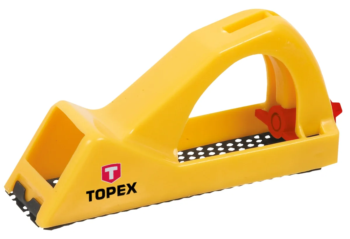 Рубанок обдирний TOPEX 140 мм для обробки деревини гіпсокартону пластика і штукатурки