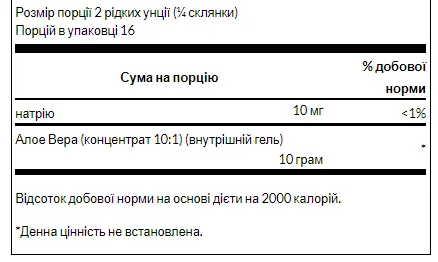Гель алое вера Swanson 946 мл (32 Фл Оз) для внутрішнього та зовнішнього застосування.