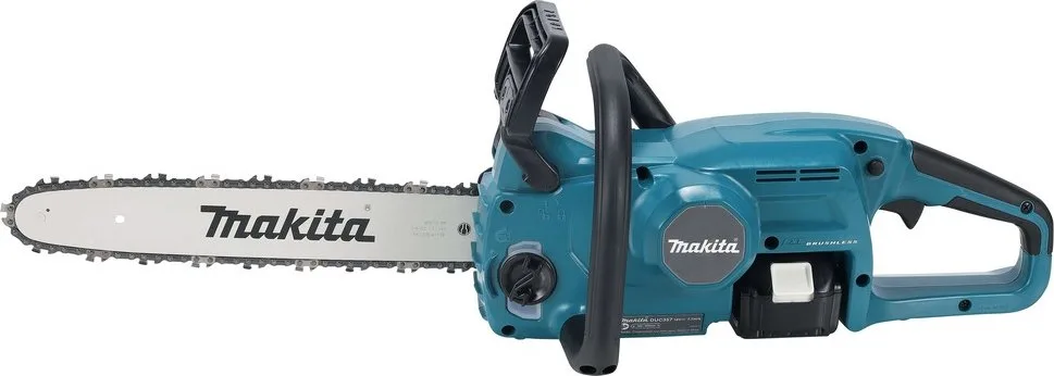 Акумуляторна ланцюгова пила Makita LXT DUC357RT 18В з акумулятором 1х1.5А·год, довжина шини 35 см, вага 4.2 кг.