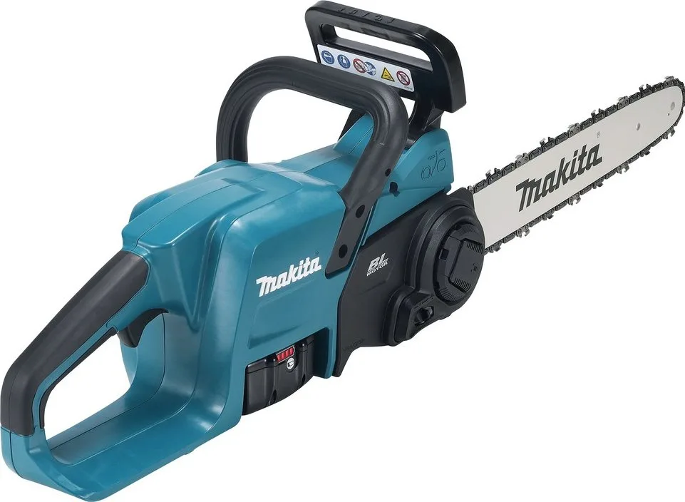 Акумуляторна ланцюгова пила Makita LXT DUC357RT 18В з акумулятором 1х1.5А·год, довжина шини 35 см, вага 4.2 кг.