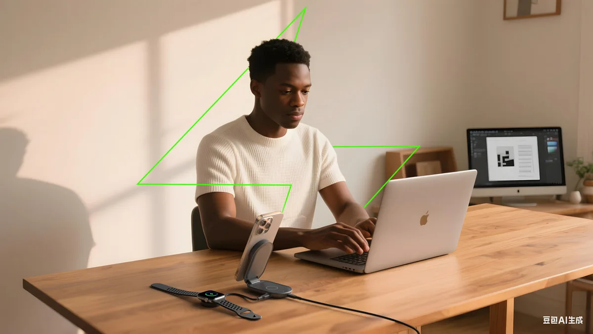 Зарядное устройство беспроводное Belkin UltraCharge 2в1 складное магнитное зарядное 25Вт, черное.
