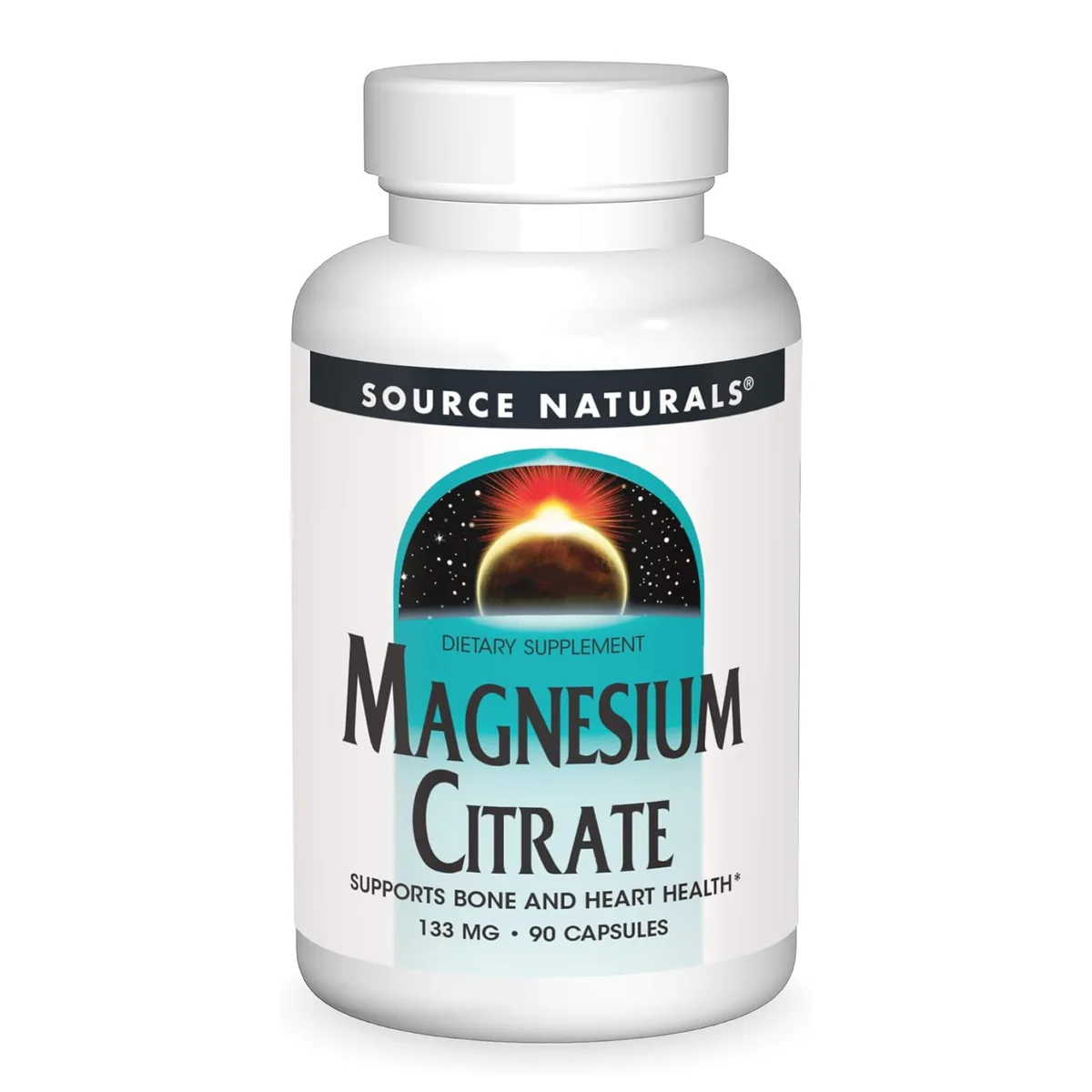 Магній цитрат 133 мг 90 капсул Source Naturals вегетаріанські для очищення дихальних шляхів.