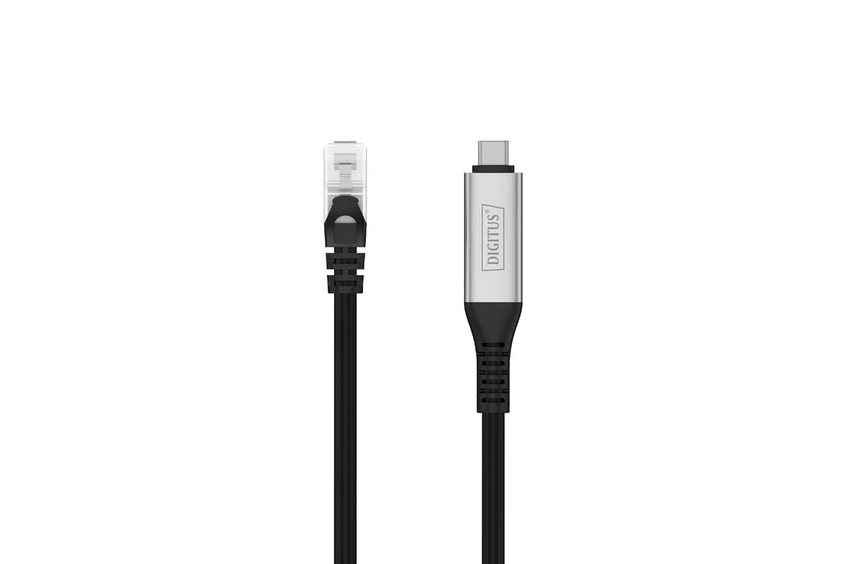 Кабель DIGITUS Ethernet USB-C - RJ45 CAT 6A S/FTP, 1 Gbit/s, 2m, LSZH