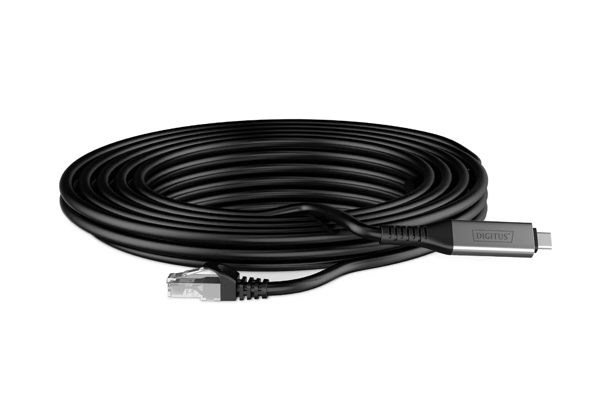 Кабель DIGITUS Ethernet USB-C - RJ45 CAT 6A S/FTP, 1 Gbit/s, 2m, LSZH