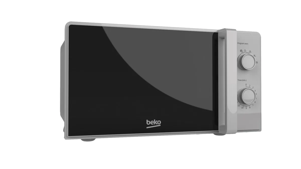 Мікрохвильова піч Beko, 20 л, механічне управління, 700 Вт, сірого кольору.
