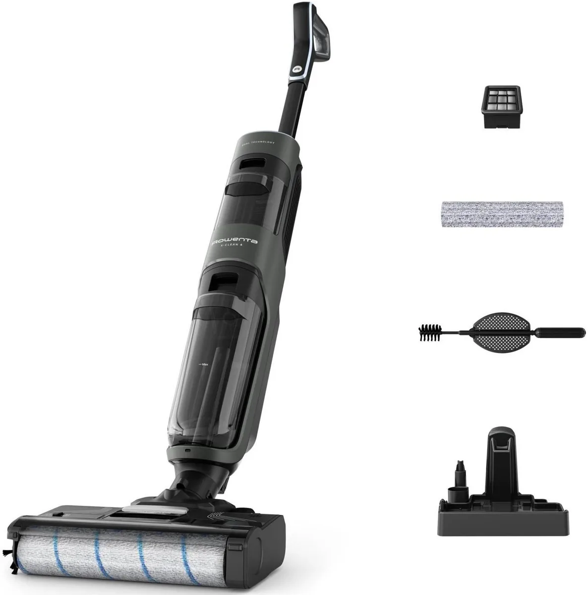 Безпровідний миючий пилосос Rowenta X-Clean 4, 200Вт, об'єм контейнера для пилу - 0.45л, об'єм контейнера для води - 0.73л, автоно