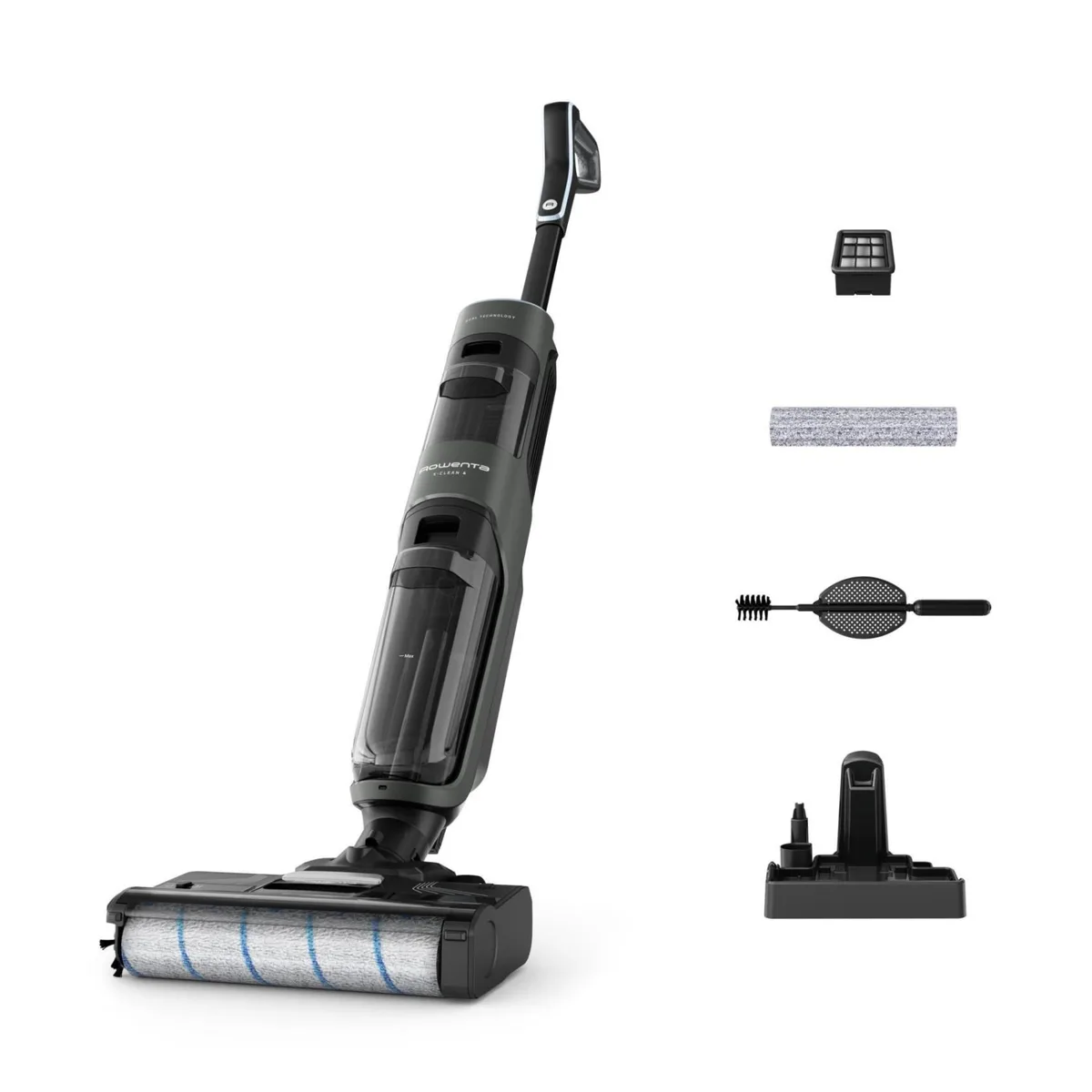 Беспроводной моющий пылесос Rowenta X-Clean 4, 200Вт, объем контейнера для пыли – 045л, объем контейнера для воды – 073л, автономная работа до 5 часов
