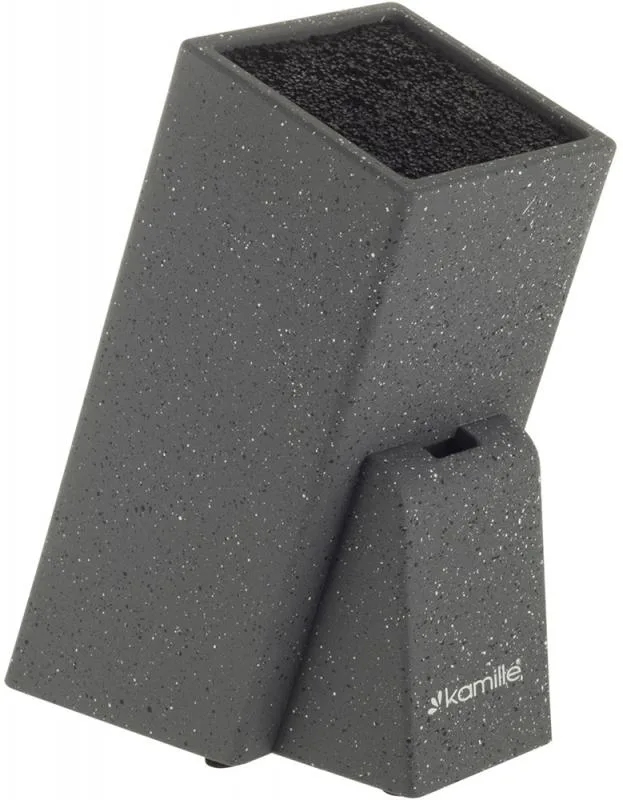 Підставка для ножів Kamille поліпропілен 10,5x10,5x26 см сіра граніт