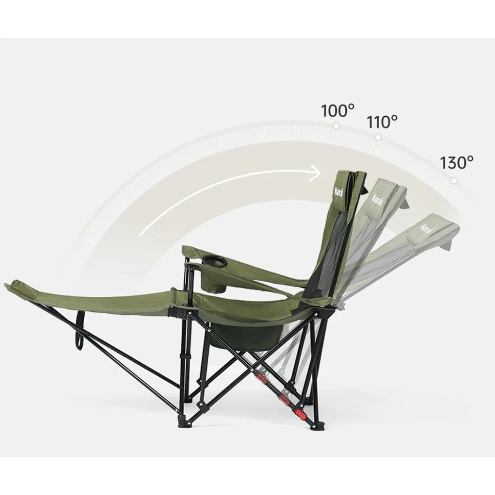 Кресло-шезлонг складное Naturehike сталь 147х78,5х82 см оливковое
